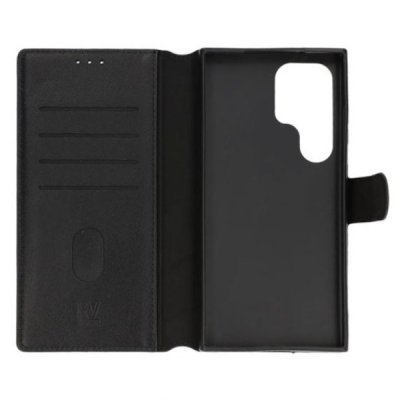 Samsung Galaxy S24 Ultra Plånboksfodral Läder Rvelon Svart