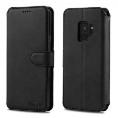 samsung galaxy s9 Läderfodral svart azns plånbok