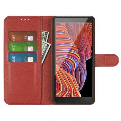 Samsung Galaxy XCover 7 Plånboksfodral med Stativ Brun