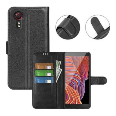 Samsung Galaxy XCover 7 Plånboksfodral med Stativ Svart