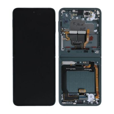 Samsung Galaxy Z Flip 3 5G 2021 Skärm med LCD Display Original Grön