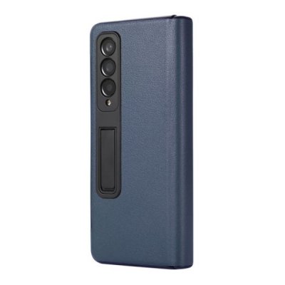 Samsung Galaxy Z Fold3 Vikbart Läderfodral Blå