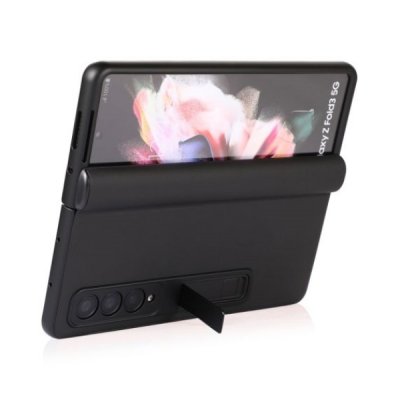 Samsung Galaxy Z Fold3 Vikbart Läderfodral Svart