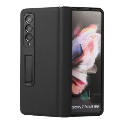 Samsung Galaxy Z Fold3 Vikbart Läderfodral Svart