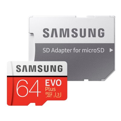 Samsung EVO Plus microSDXC 100MB/s med SD‑adapter - 64GB