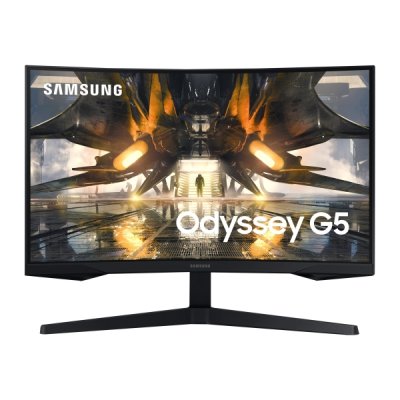 Samsung Odyssey G5 S27AG550EU 27 tum 2560x1440 WQHD HDMI DisplayPort 165Hz 1000R Skärmvälvd Gamingskärm Bildskärm Svart