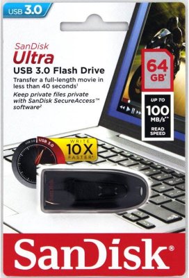 SanDisk Ultra 64 GB USB-minne 3.0 Flash Drive 100MB/S