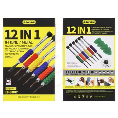 En reparationssats bestående utav 12 delar som gör att du enkelt kan reparera din smartphone, surfplatta och andra elektroniska