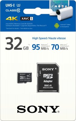 Sony microSDHC 32GB Class 10 UHS-I 3 95MB/s + adapter