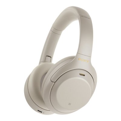 sony wh-1000xm4 hörlurar med mikrofon wireless kabelansluten nfc aktiv brusradering silver[1]
