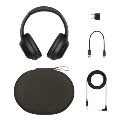 sony wh-1000xm4 trådlösa hörlurar med mikrofon svart[4]