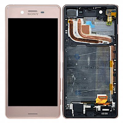 sony xperia x performance lcd skärm med ram rosfärg
