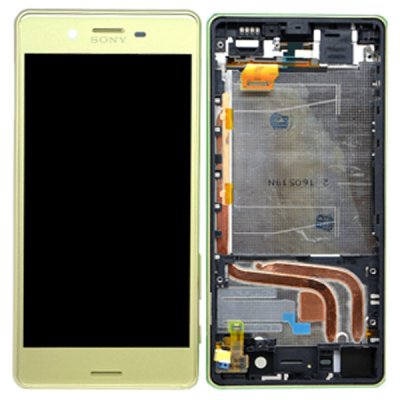sony xperia x performance lcd skärm med ram lime guld