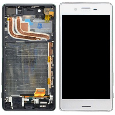 sony xperia x performance lcd skärm med ram vit