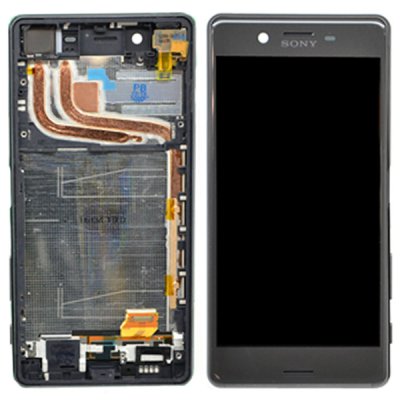 sony xperia x performance lcd skärm med ram lime svart