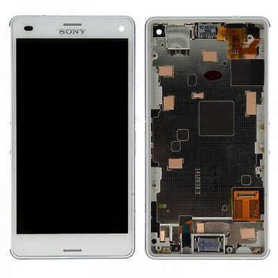 Sony Xperia Z3 Compact LCD Display & Touch Skärm Vit (Med Ram)