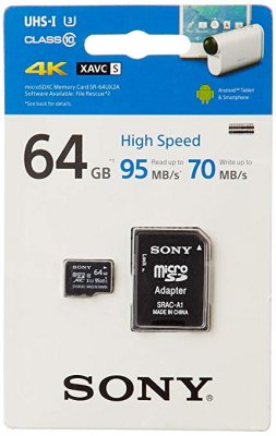 Sony microSDXC 64GB Class 10 UHS-I 3 95MB/s + adapter