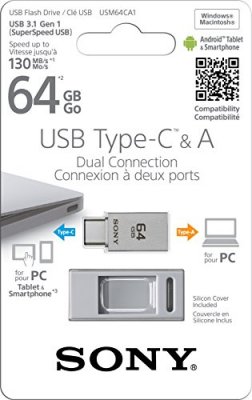 Sony USB 3.1 Micro Vault USM64CA1 Dual 64G