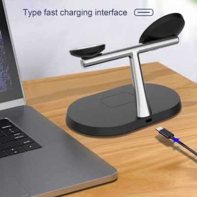 Trådlös Smart 3-i-1 Laddstation med USB-C