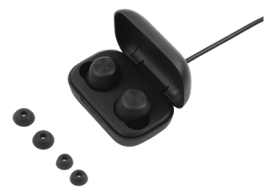 STREETZ Trådlösa in-ear hörlurar med laddningetui, BT 5, TWS, svart