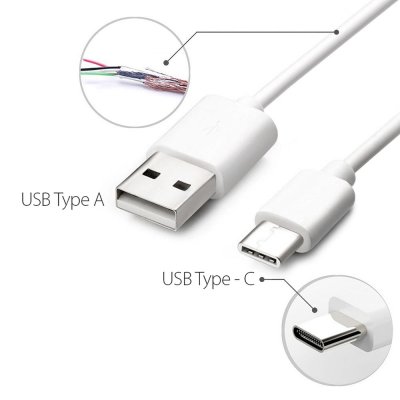 usb-c kabel 2.0 snabb hastighet 2m vit