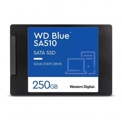 western digital wd blue sa510 250gb sata ssd solid state drive intern hårddisk 555 mbps läshastighet 440 mbps skrivhastighet