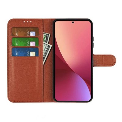 Xiaomi-12T-Xiaomi-12T-Pro-Plånboksfodral-med-Stativ-Brun